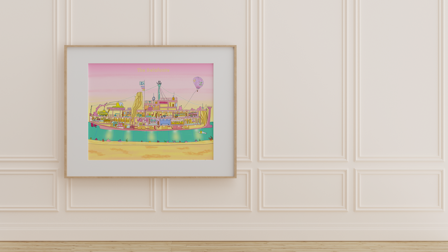 Wes Anderson Belafonte print from the film The Life Aquatic