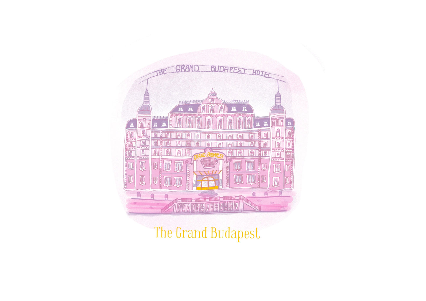 Grand Budapest Hotel unframed print - Wes Anderson print - film art - colourful print - fan art - mendls print - mendls box A3 | A4 | 5x7