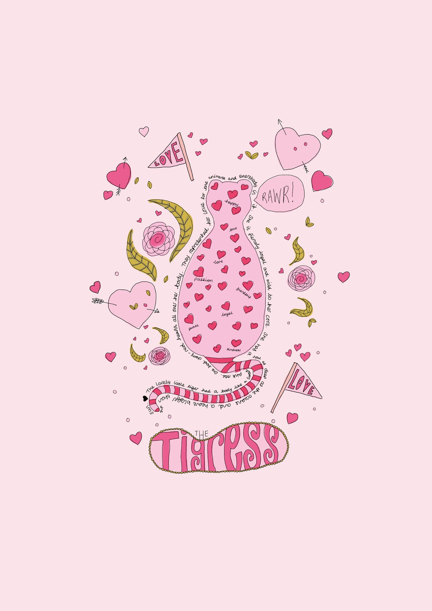 Tigress print - strong women - nursery print - feminism print - new baby gift - nursery wall art - girl power - feminist - gifts for her