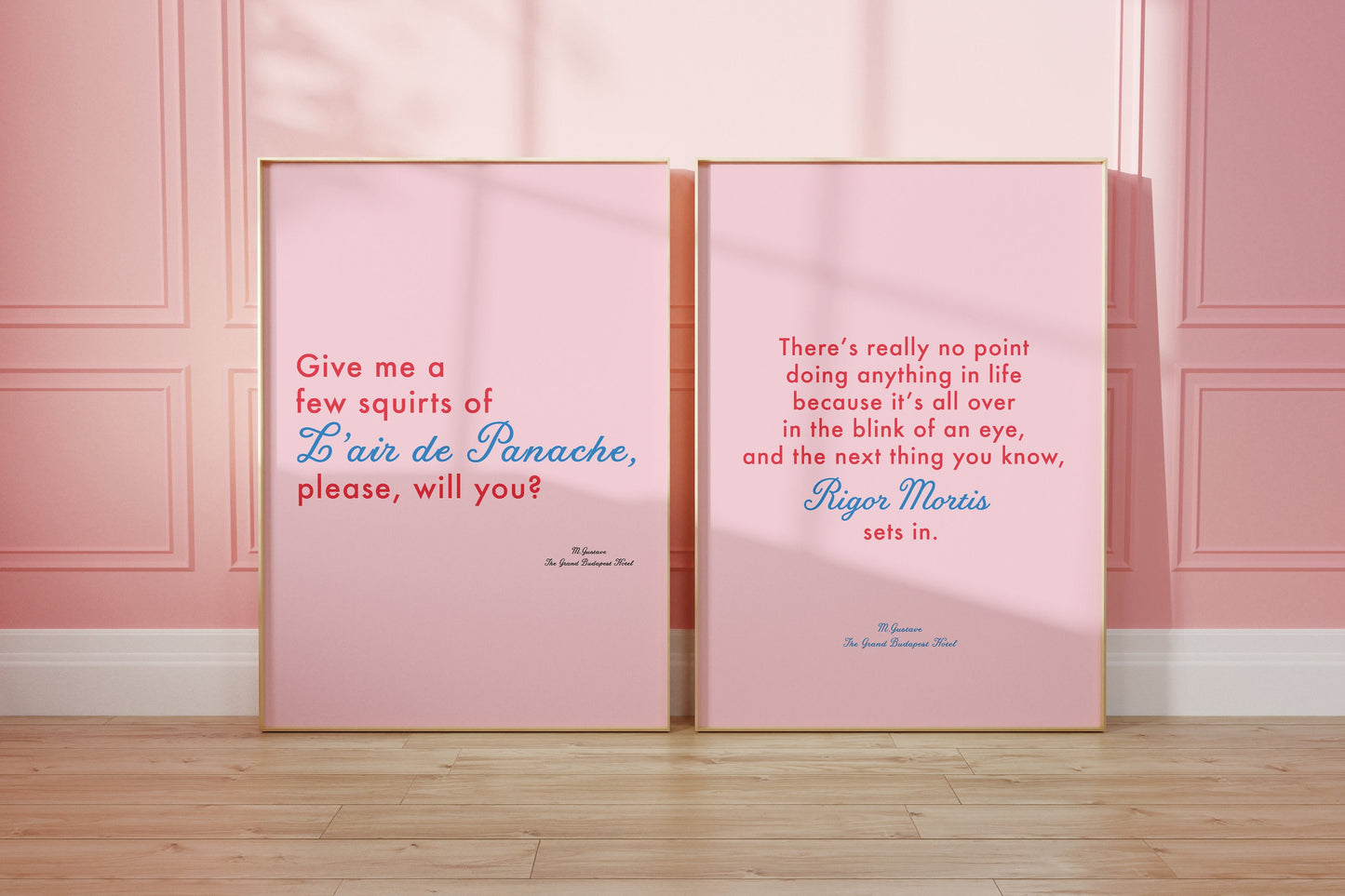 Wes Anderson print - grand Budapest hotel - grand Budapest quote - pink prints - pink art print - film quote - wall decor - wall art