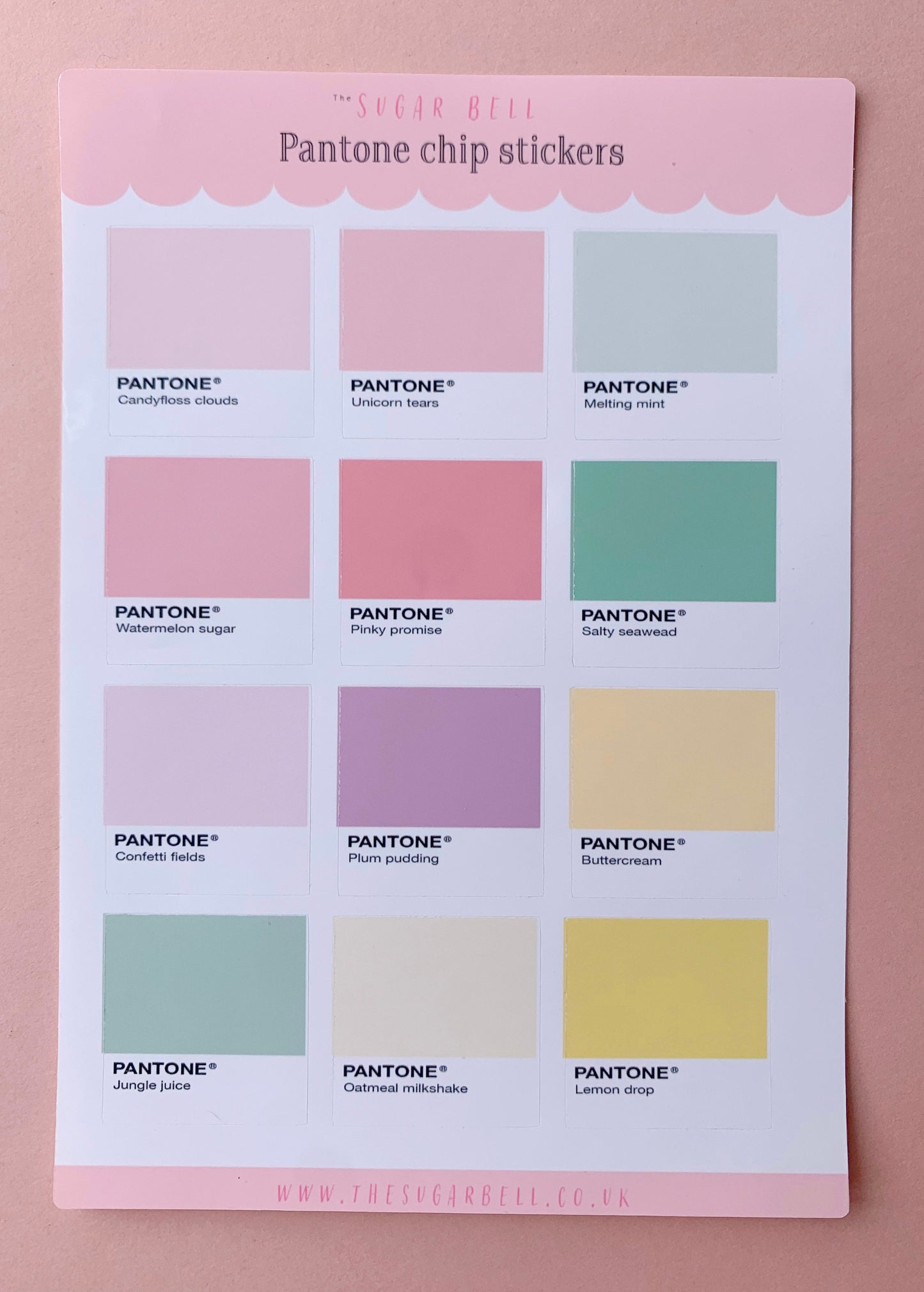 Pantone chip pastel glossy stickers - planner stickers - sticker sheet - stickers cute -pastel decor - pastel aesthetic - planner