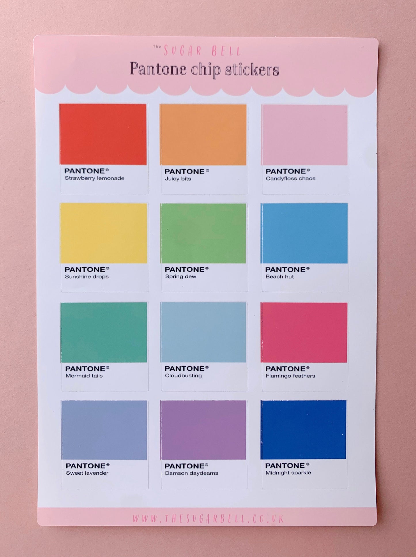 Pantone chip rainbow glossy stickers - planner stickers - sticker sheet - stickers cute -rainbow decor - rainbow aesthetic - planner