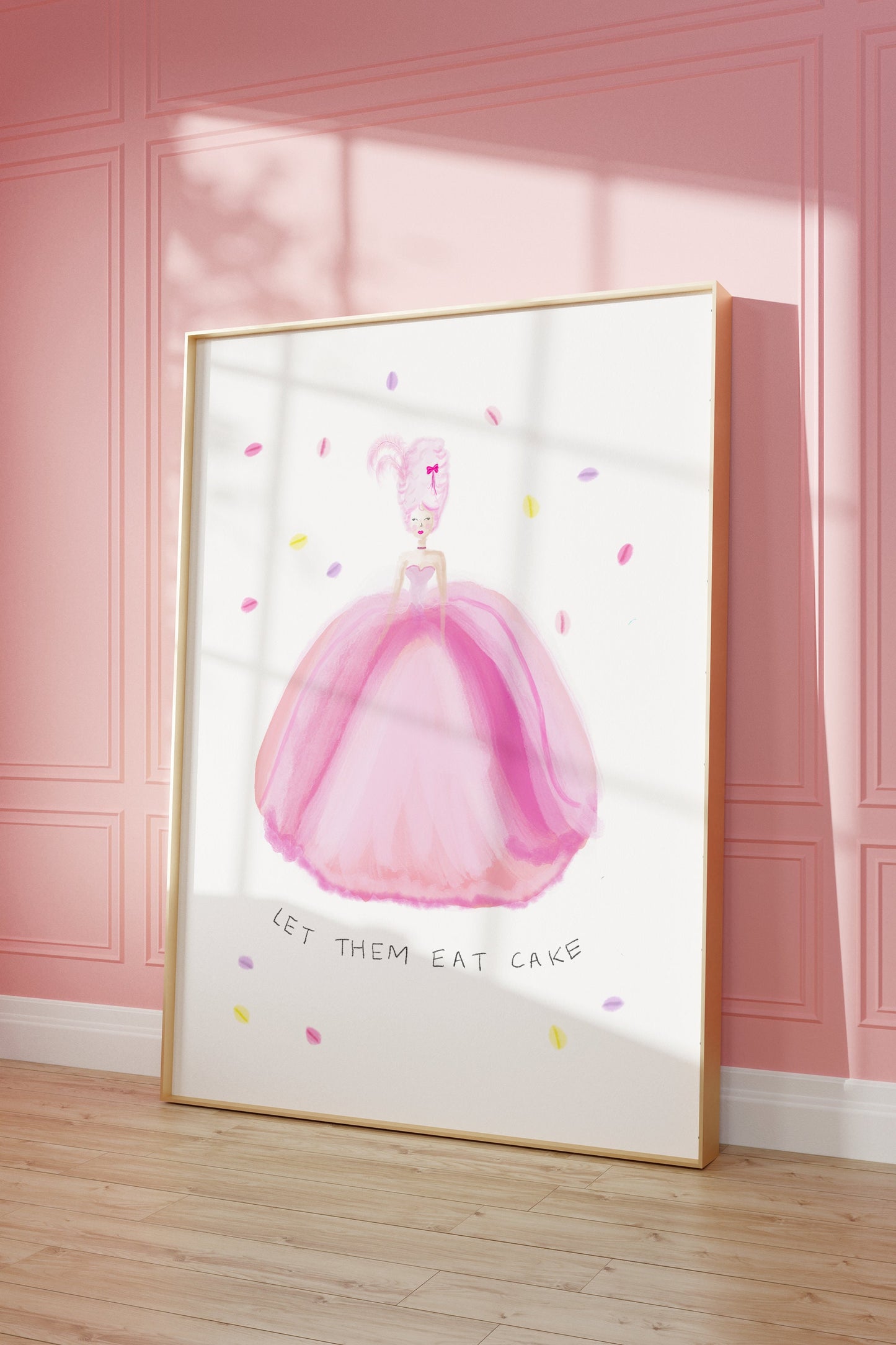 Marie Antoinette artwork print -let them eat cake - watercolour print - quote print - colourful illustration - cute wall art