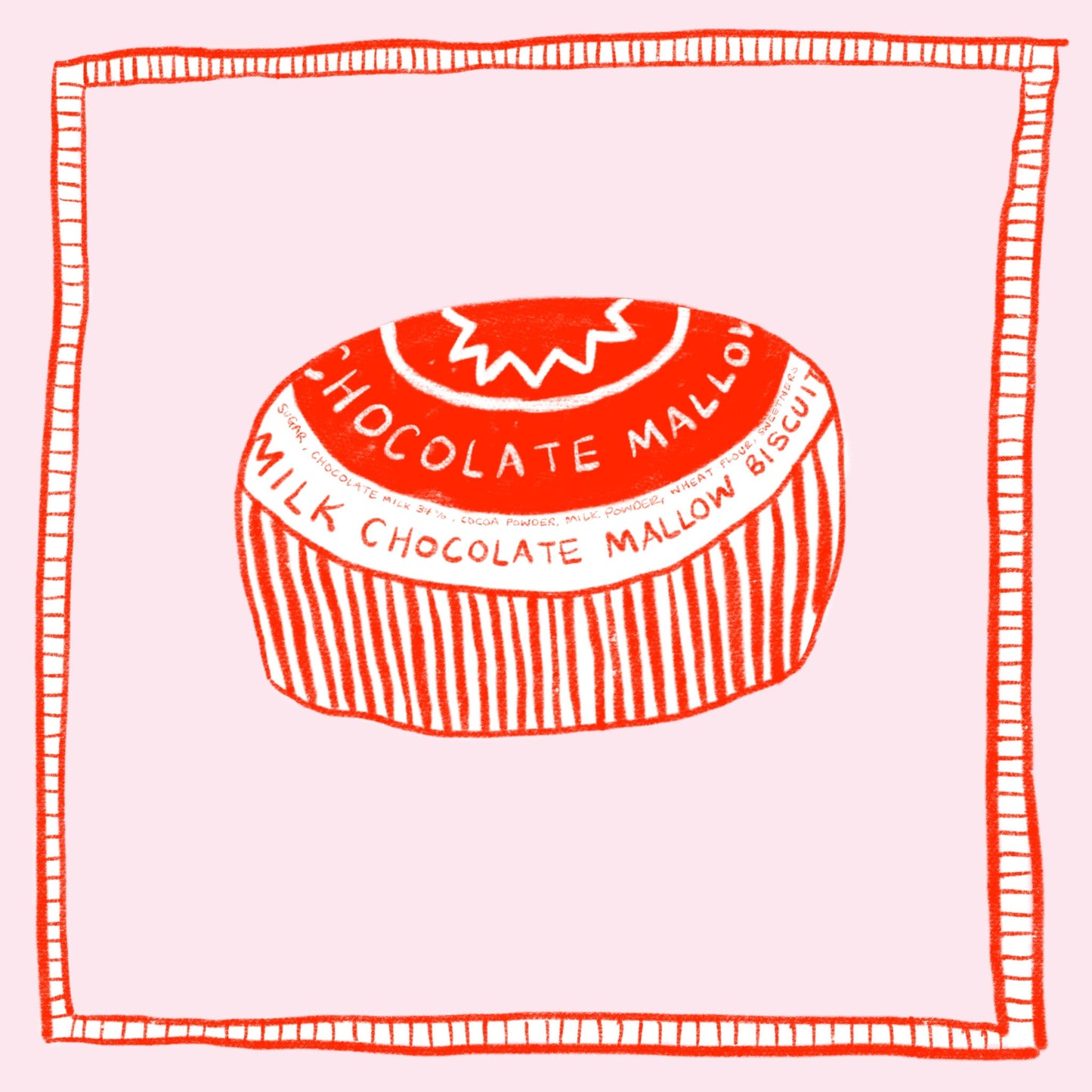 Tunnock's teacake print - kitchen art - kitchen print - kitchen wall art | A3 prints | A4 prints | 5x7 prints | 6x6 prints | 5x5 prints