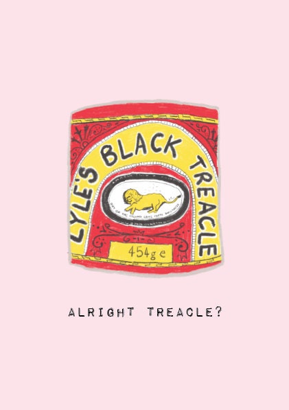 A6 treacle card - Black treacle card - You're so sweet - thank you card - thank you cards - cards for him - cards for her