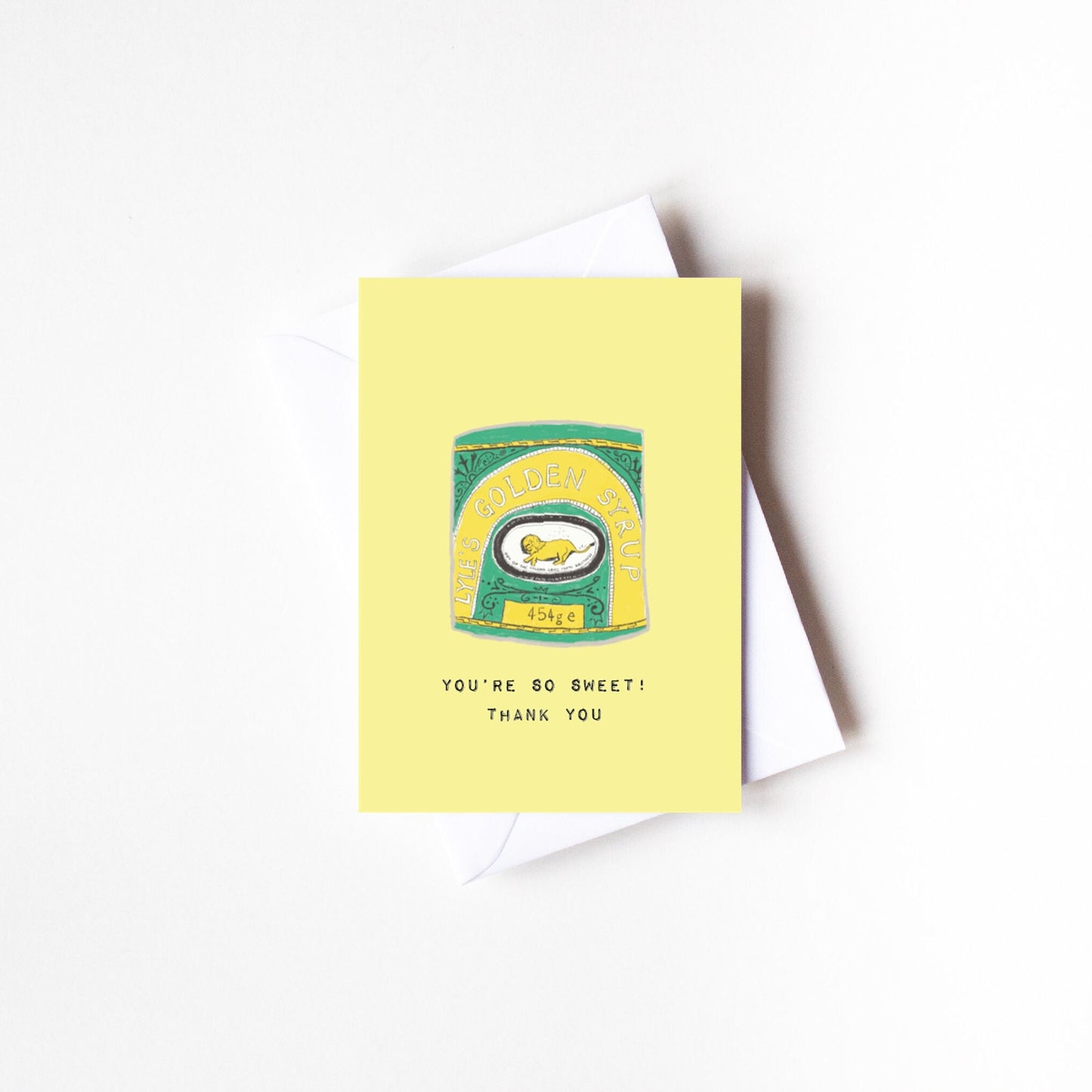 A6 thank you card - Golden syrup card - You're so sweet - thank you card - thank you cards - cards for him - cards for her