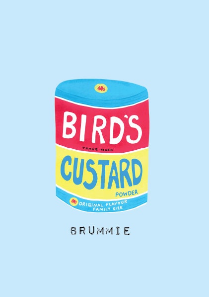 A6 BRUMMIE card - Bird's custard card - Birmingham print - Birmingham art - thank you card - valentines card - funny card - birthday card