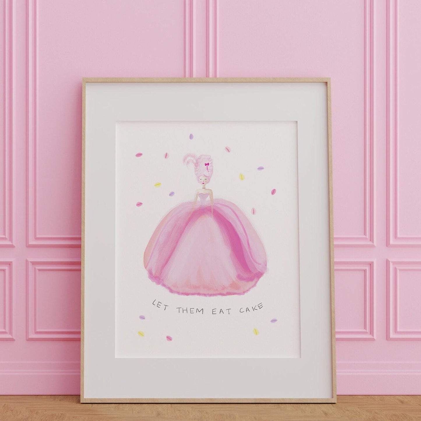 Marie Antoinette artwork print -let them eat cake - watercolour print - quote print - colourful illustration - cute wall art