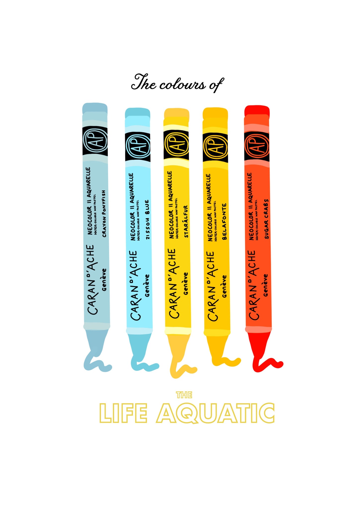 The Life Aquatic colour palette print - Wes Anderson print - Wes Anderson gifts - Wes Anderson presents - Wes Anderson art