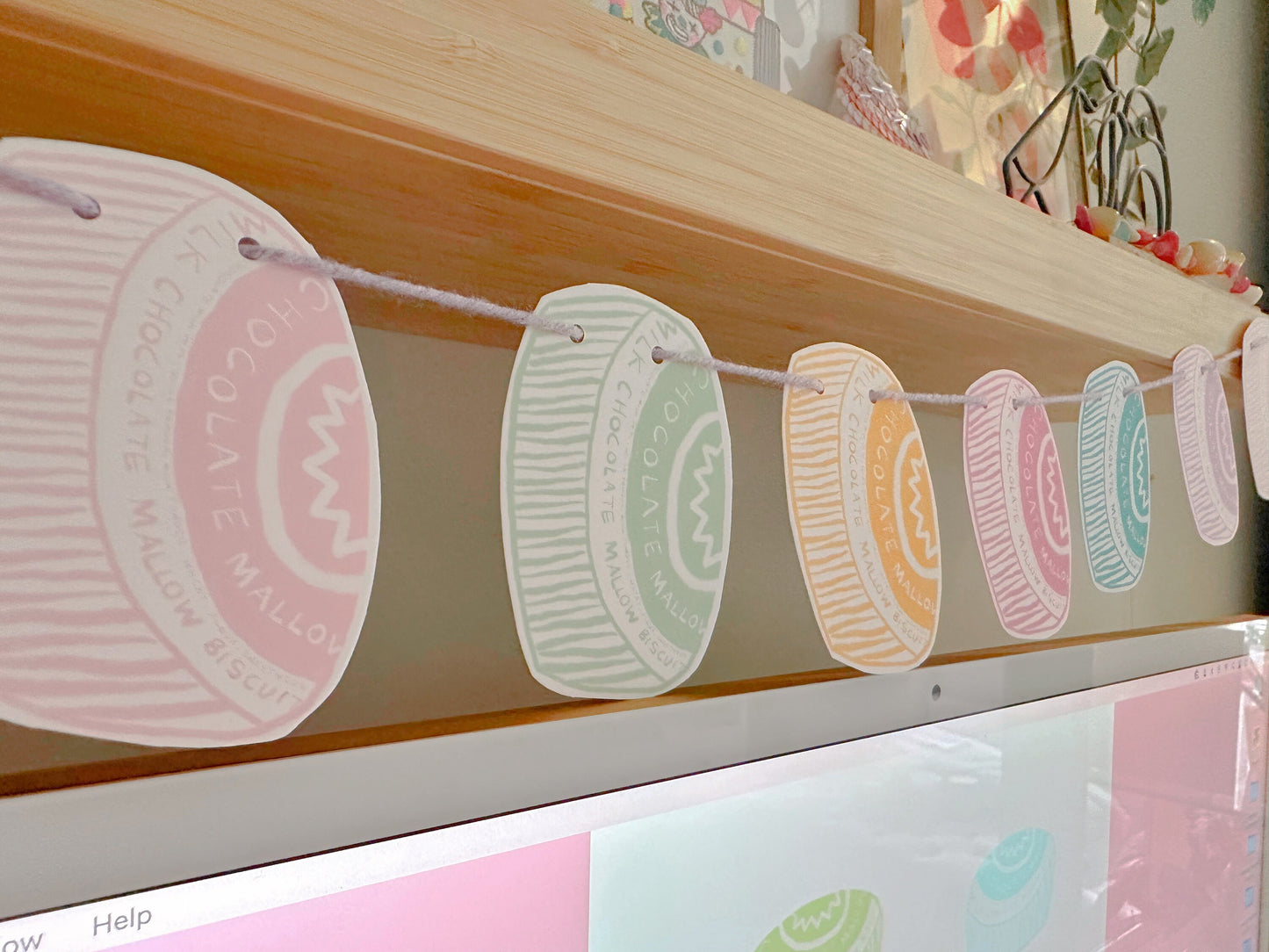 Mini teacake bunting - bunting sweets candy - garland decor - paper garland party - paper garlands - party decorations - kitchen bunting