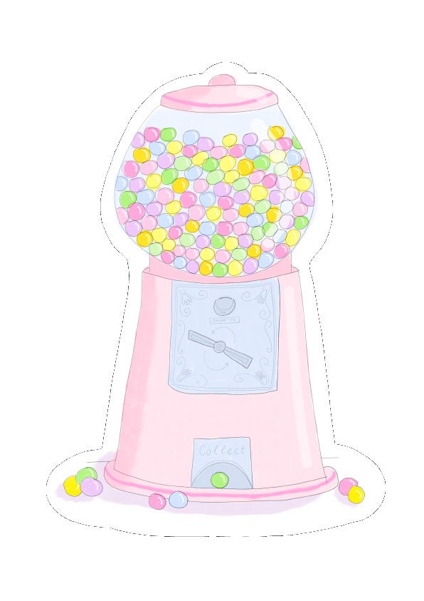 Die cut sticker bubblegum machine - vinyl sticker - laptop sticker - planner sticker