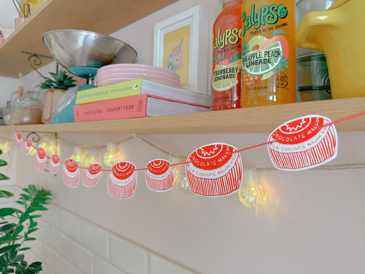 Tunnocks teacake bunting - bunting sweets candy - garland decor - paper garland party - paper garlands - party decorations - kitchen bunting