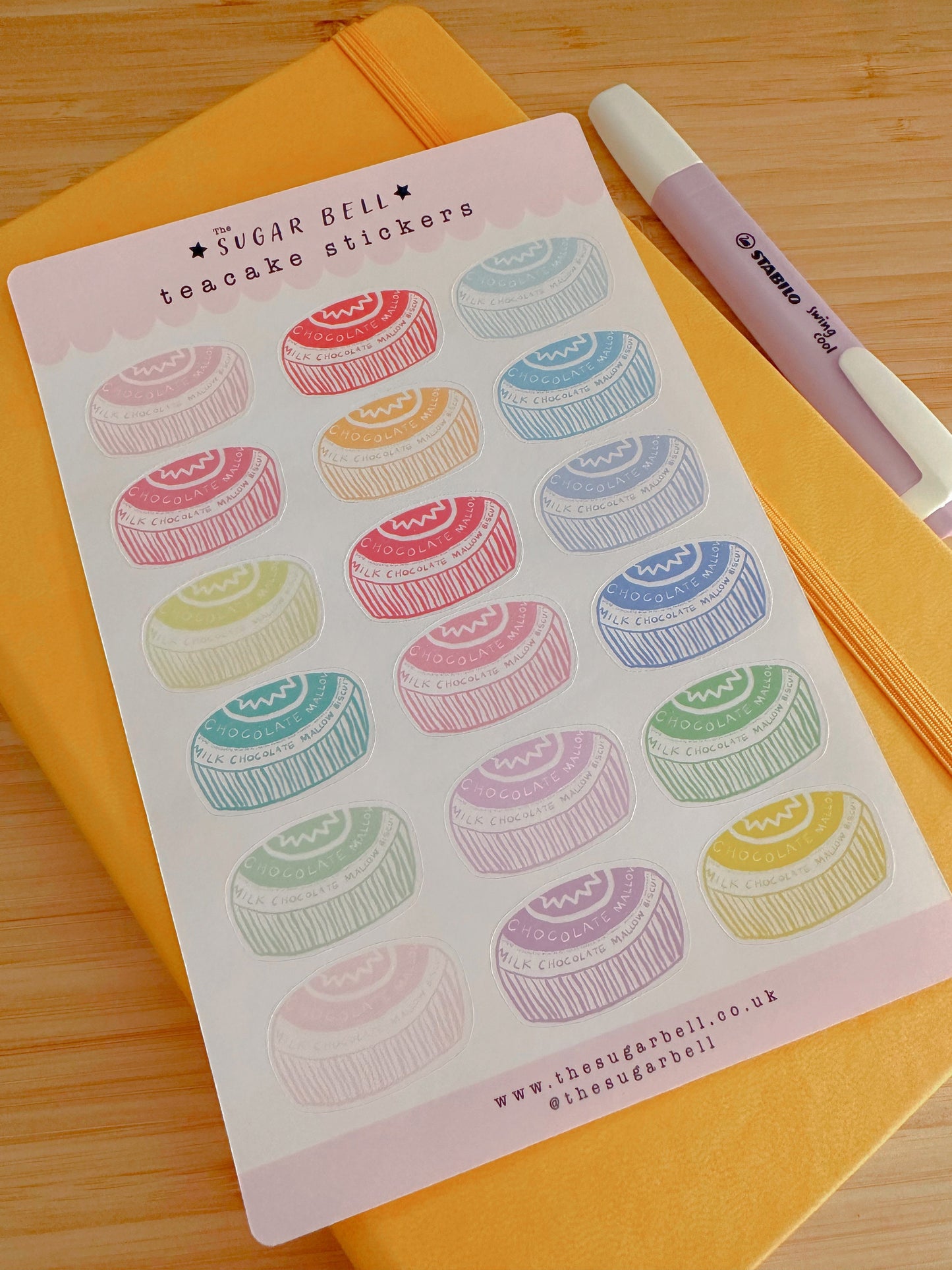 Teacakes glossy stickers - planner stickers - sticker sheet - stickers cute - biscuit decor - rainbow aesthetic - planner