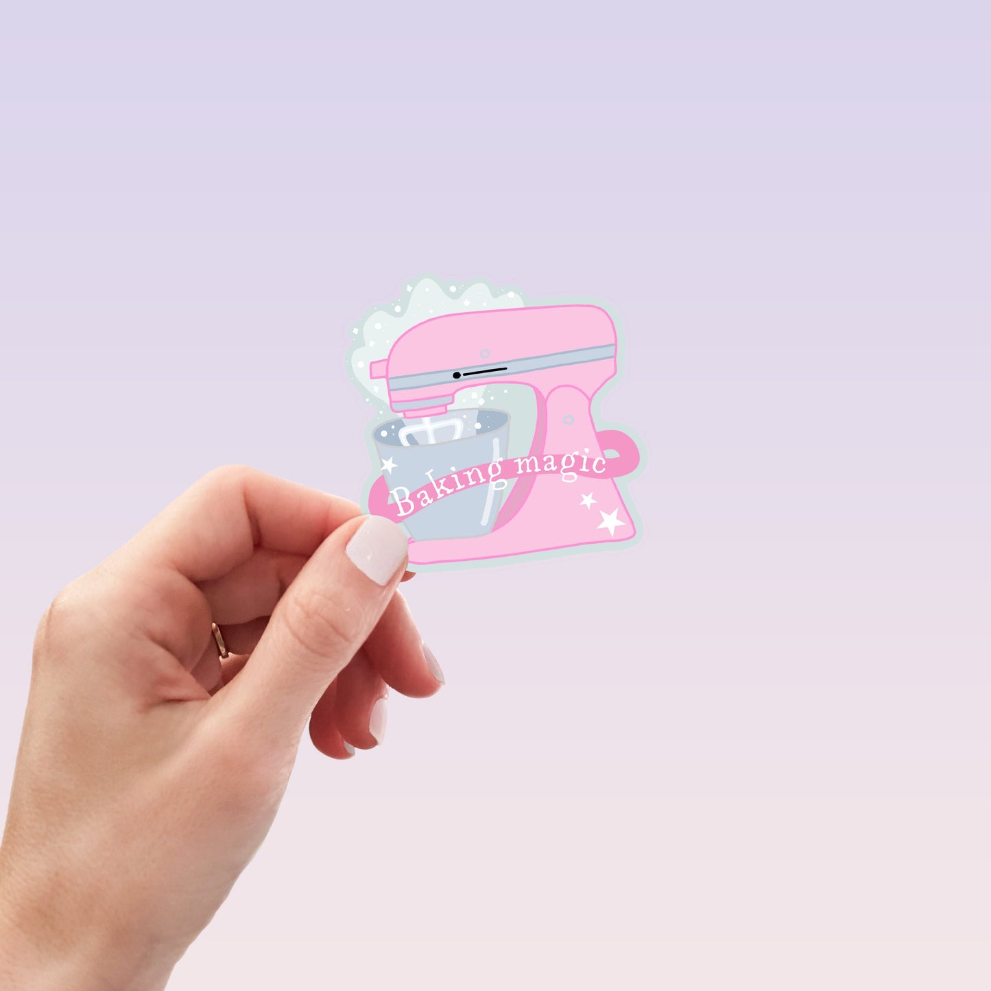 Holographic die cut kitchen aid stand mixer sticker "Baking magic" - vinyl sticker - laptop sticker - planner sticker