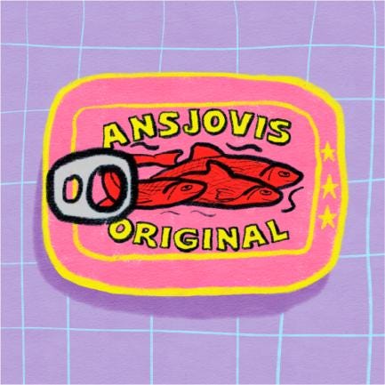 Anchovy tin print - kitchen art - kitchen print - kitchen wall art | A3 prints | A4 prints | 5x7 prints | 6x6 prints | 5x5 prints