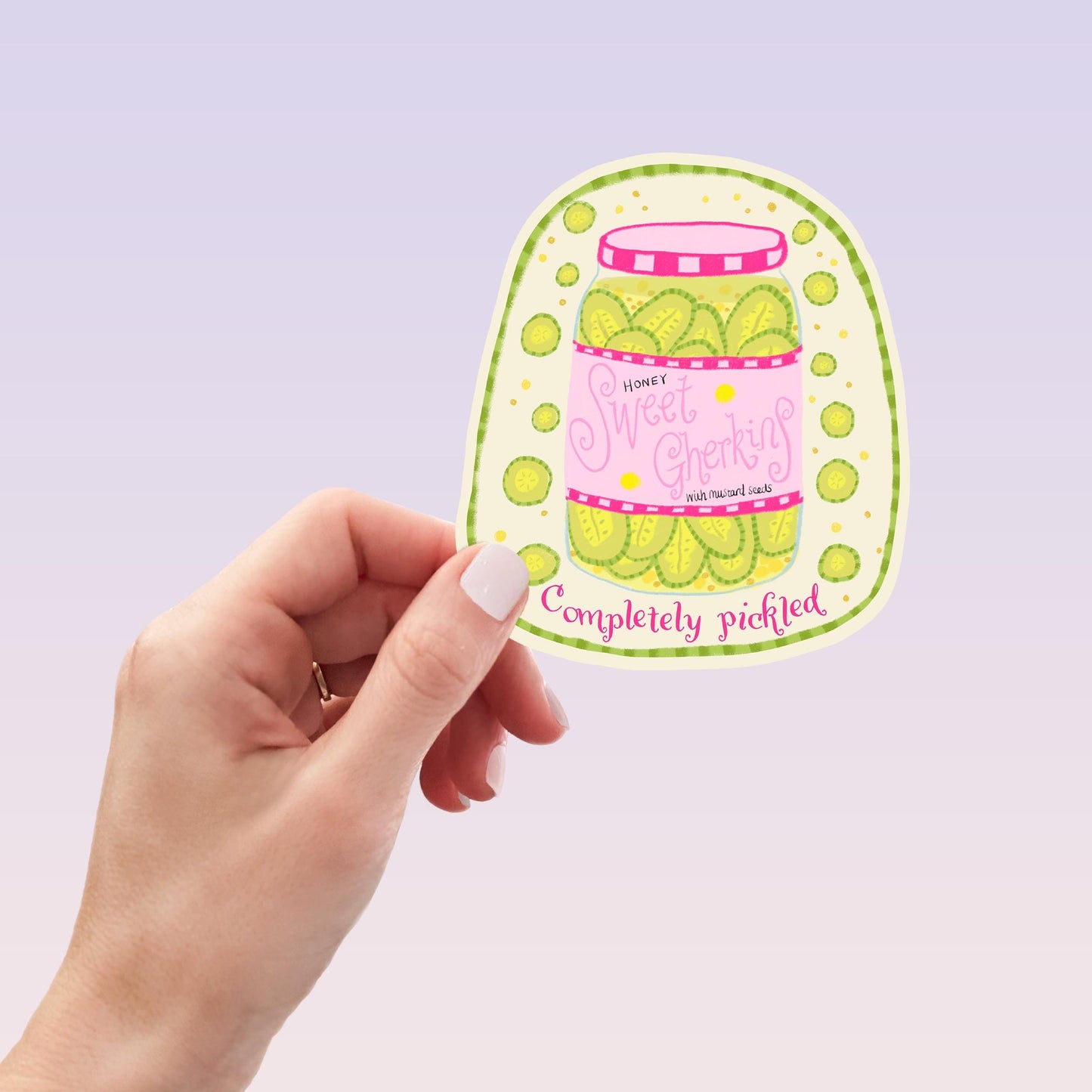 Die cut "Completely Pickled" jar of pickles sticker - vinyl sticker - laptop sticker - planner sticker