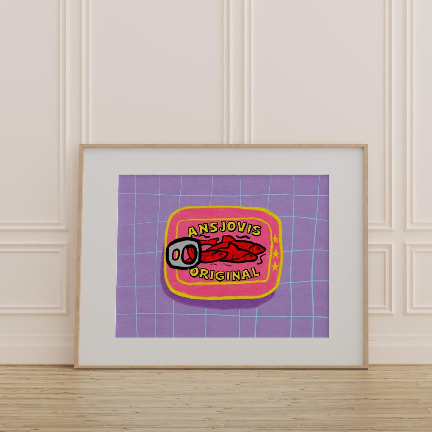 Anchovy tin print - kitchen art - kitchen print - kitchen wall art | A3 prints | A4 prints | 5x7 prints | 6x6 prints | 5x5 prints