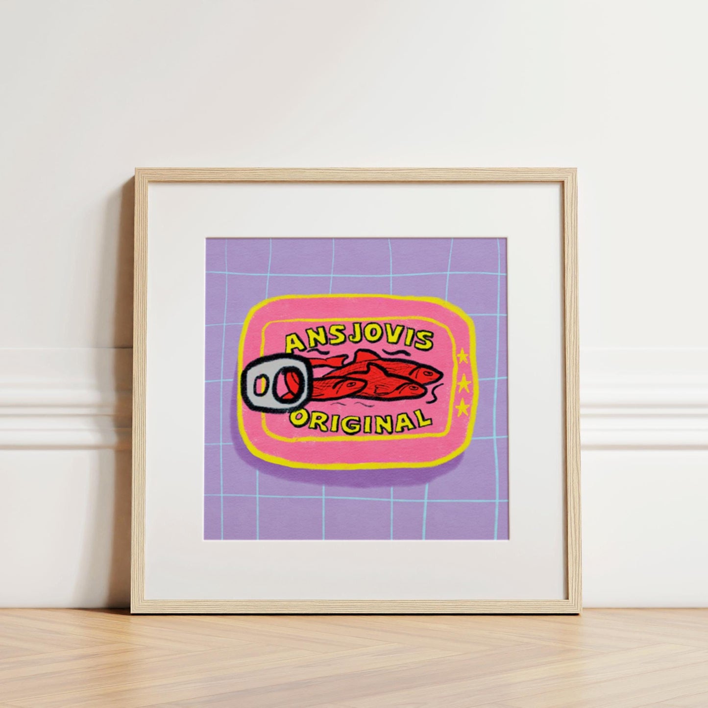 Anchovy tin print - kitchen art - kitchen print - kitchen wall art | A3 prints | A4 prints | 5x7 prints | 6x6 prints | 5x5 prints