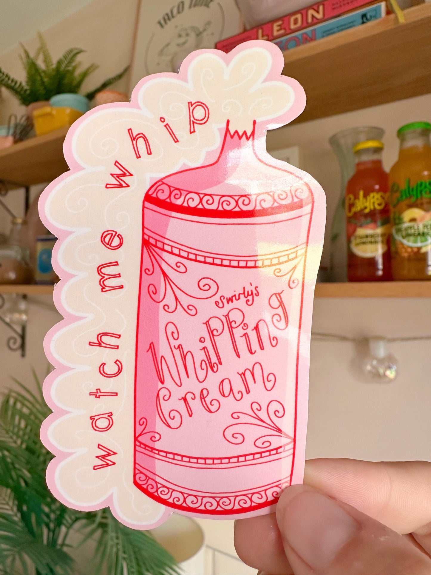 Die cut whipped cream - vinyl sticker - laptop sticker - planner sticker