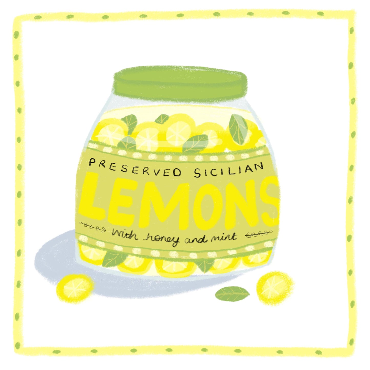 5x5 6x6 Lemon Jar square print - kitchen art - kitchen print - colourful kitchen - kitchen wall art