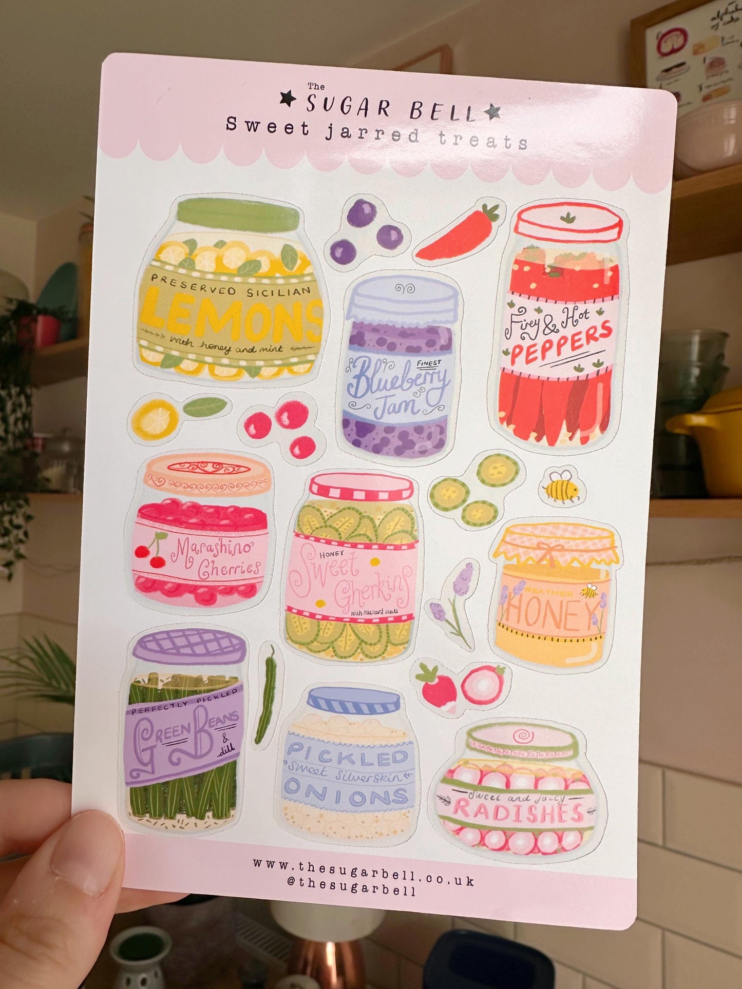 Jars of food glossy stickers - planner stickers - sticker sheet - stickers cute - colourful decor - rainbow aesthetic - planner