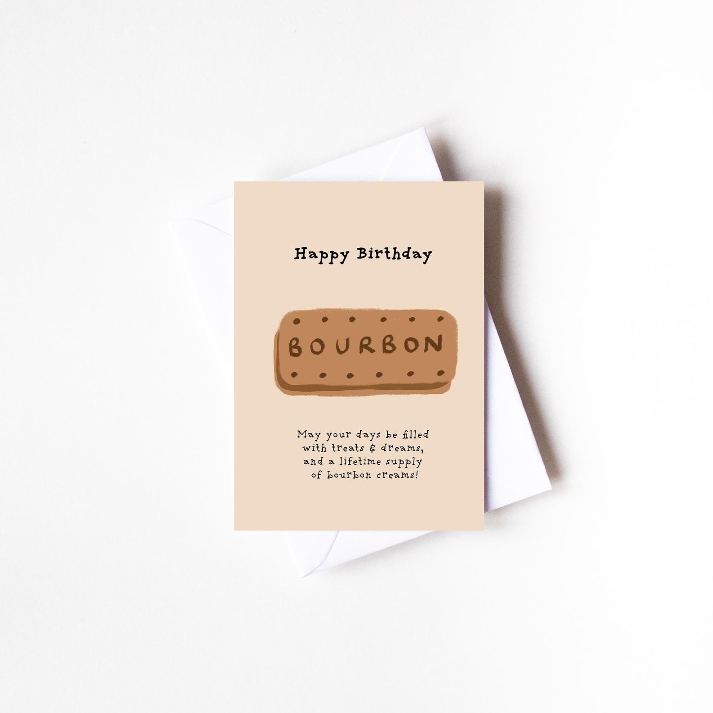 A6 bourbon cream card - custard cream - happy birthday - birthday card - biscuit gifts - cards for him - cards for her