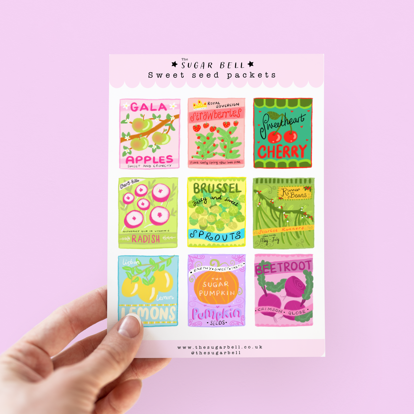 Seed packet sticker sheet