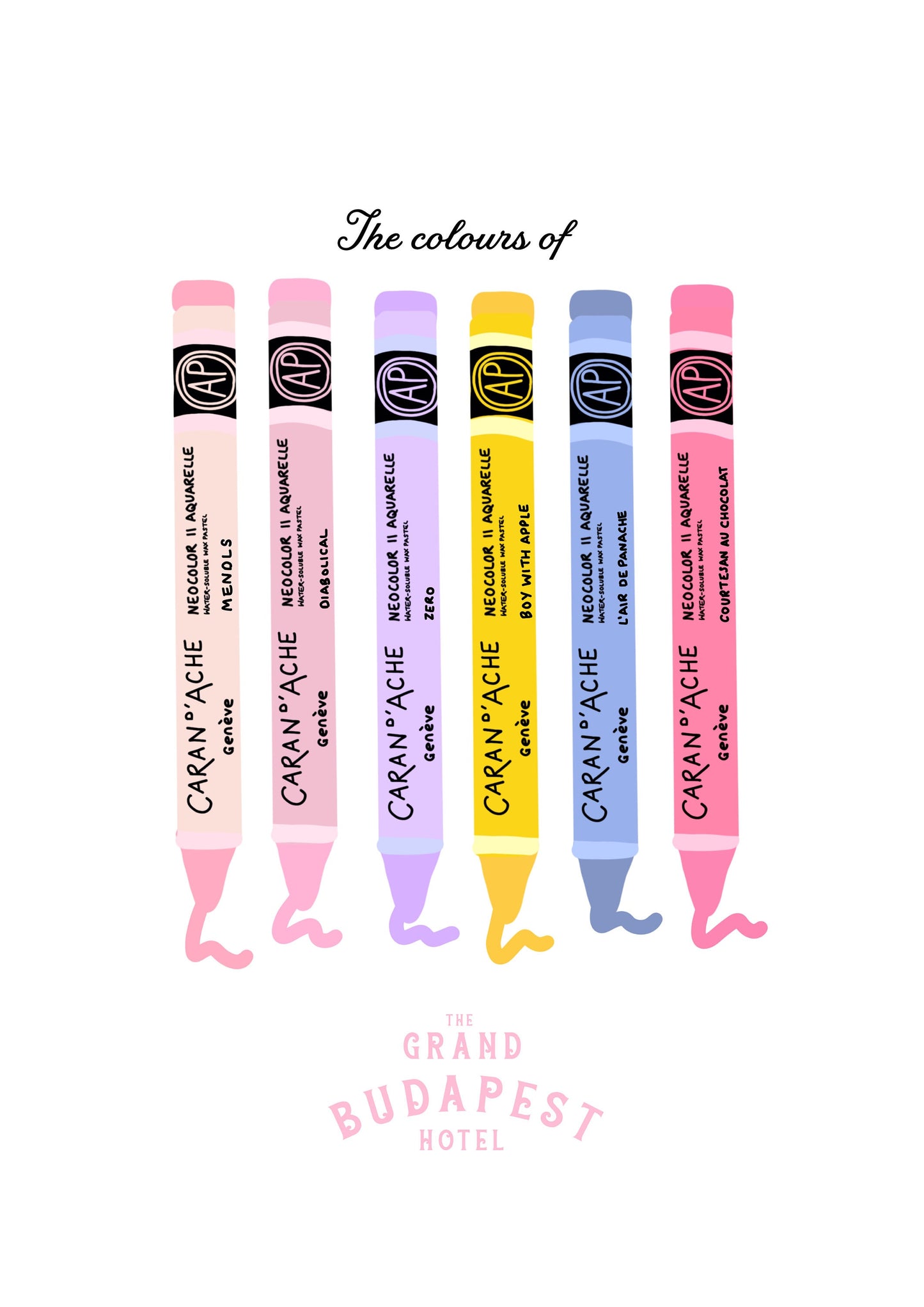 Grand Budapest Hotel colour palette print - Wes Anderson print - Wes Anderson gifts -  Wes Anderson presents - Wes Anderson art