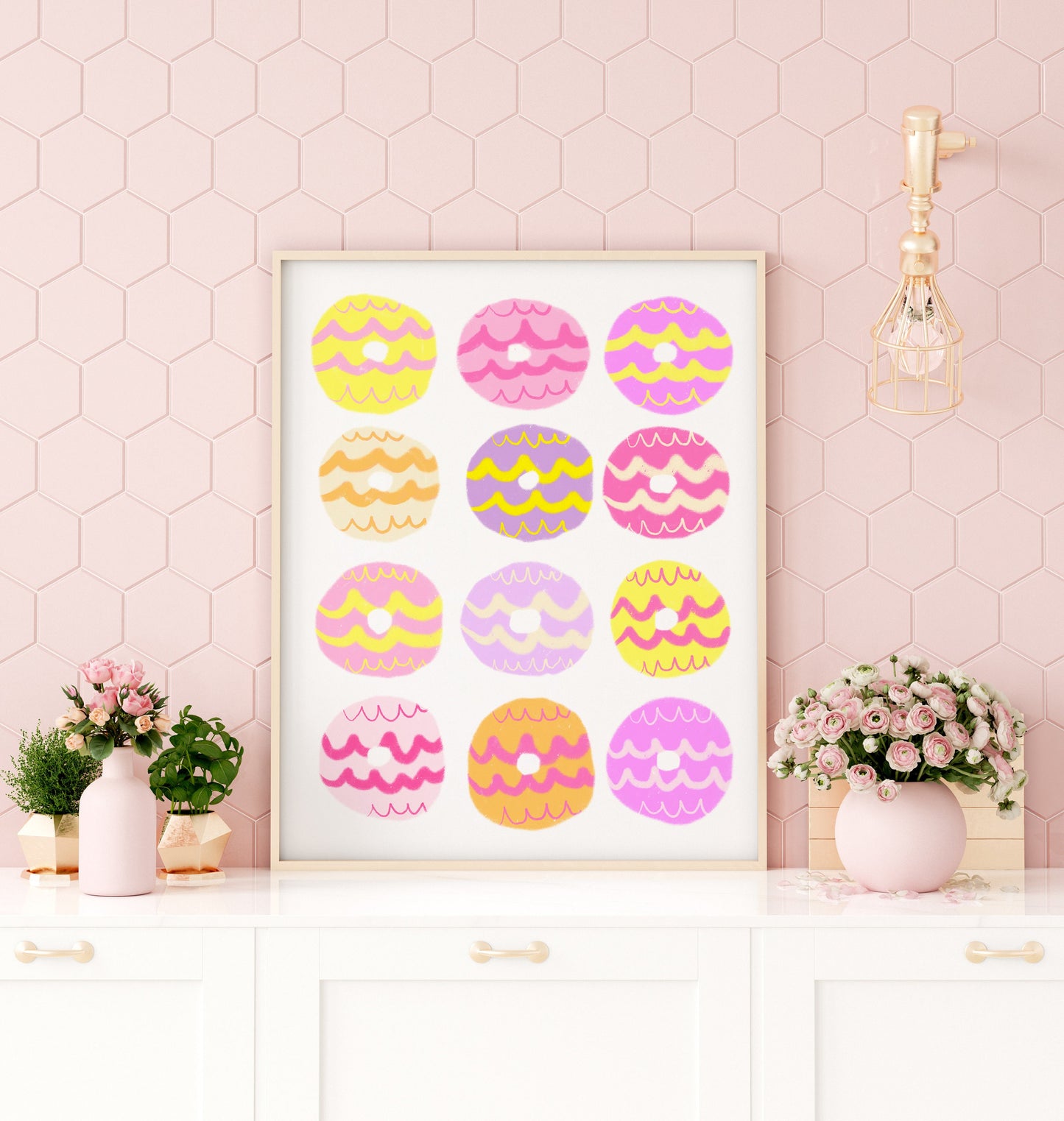 Party ring biscuit artwork print -biscuit print - kitchen art - kitchen print - quote print - colourful kitchen - kitchen wall art