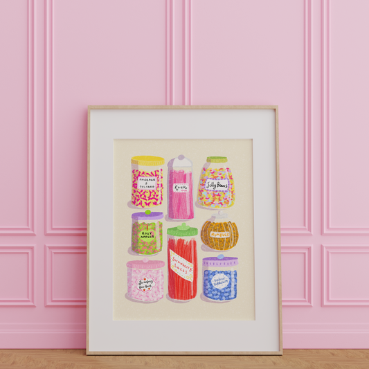Vintage Sweet Jars Art Print